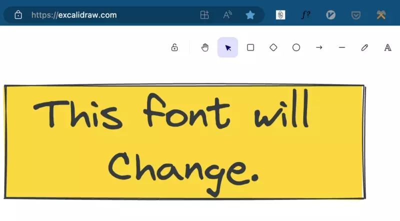 How to change the default font in Excalidraw.