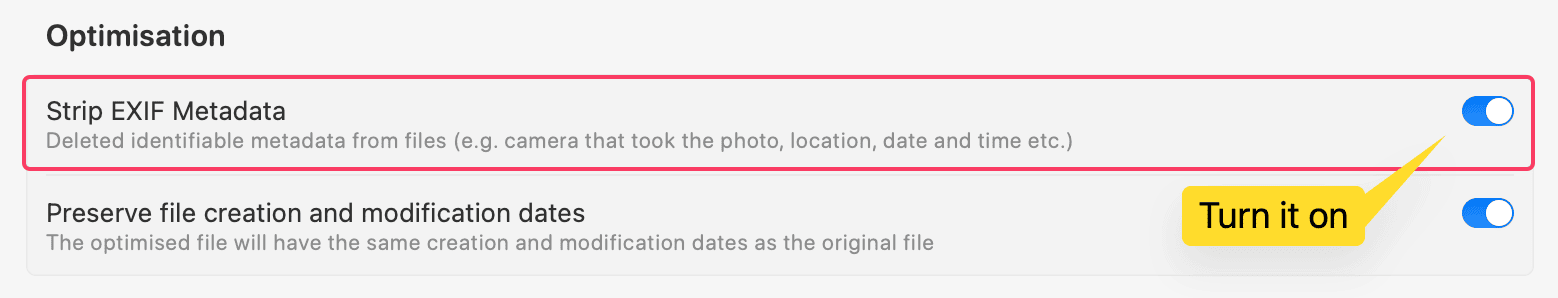 How to remove EXIF Metadata automatically on Mac
